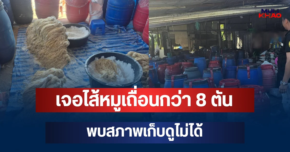 ช็อก! เจอไส้หมูเถื่อนกว่า 8 ตัน เตือนร้านไส้กรอก หลังพบสภาพเก็บดูไม่ได้