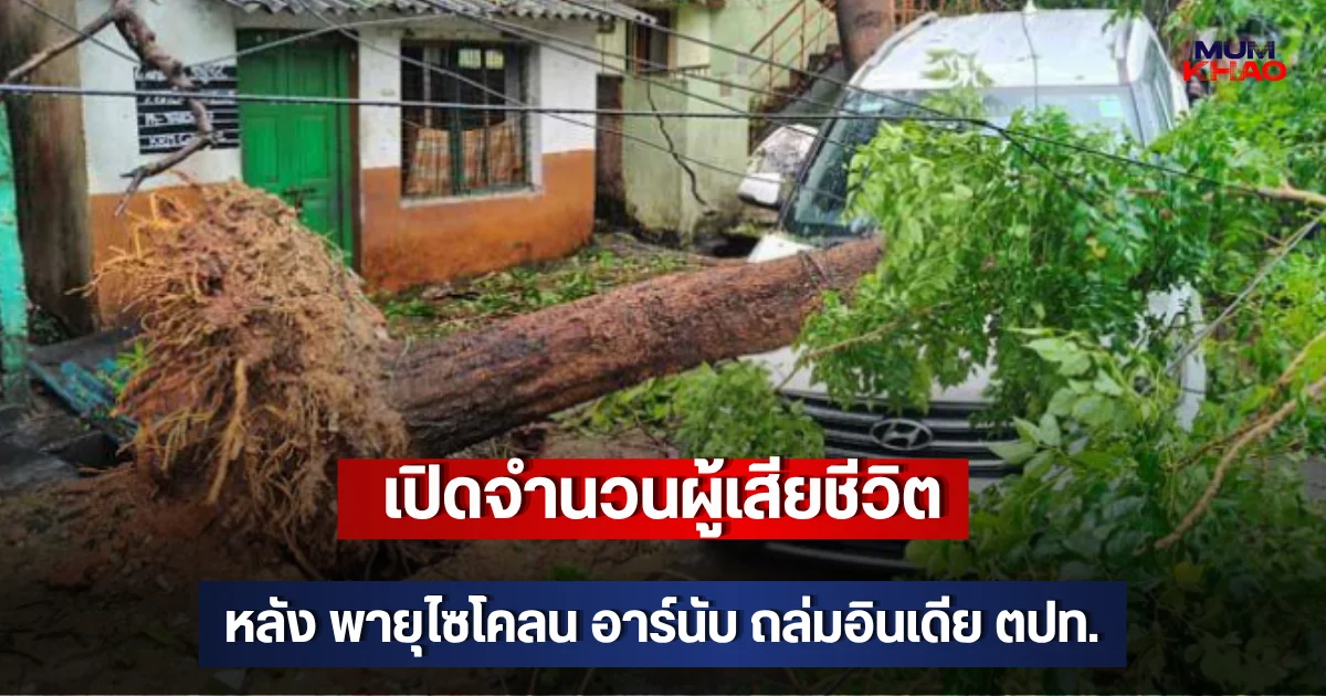 เปิดจำนวนผู้เสียชีวิต หลัง พายุไซโคลน อาร์นับ ถล่มอินเดีย ตปท.